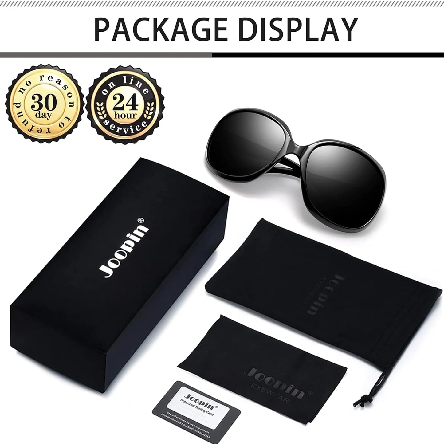 Oversized Polarized Sunglasses for Women, Ladies Vintage Thick Big Frame Sun Glasses Shades (Shiny White)