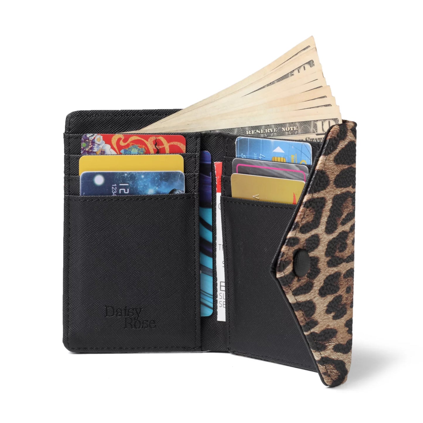 Trifold RFID Blocking Wallet - PU Vegan Leather Multi Card Holder Organizer Small - CREAM SNAKE