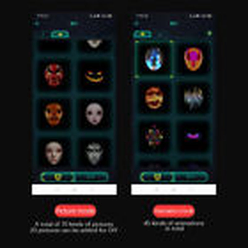 Face Transforming LED Mask with App Controlled - Programmable LED Halloween Mask