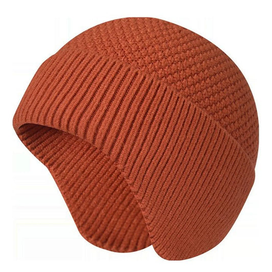 Winter Hats for Men Women with Ear Flaps Cable Knitted Beanie Earflap Hat Warm Windproof Skull Cap Beanie Cap, Orange