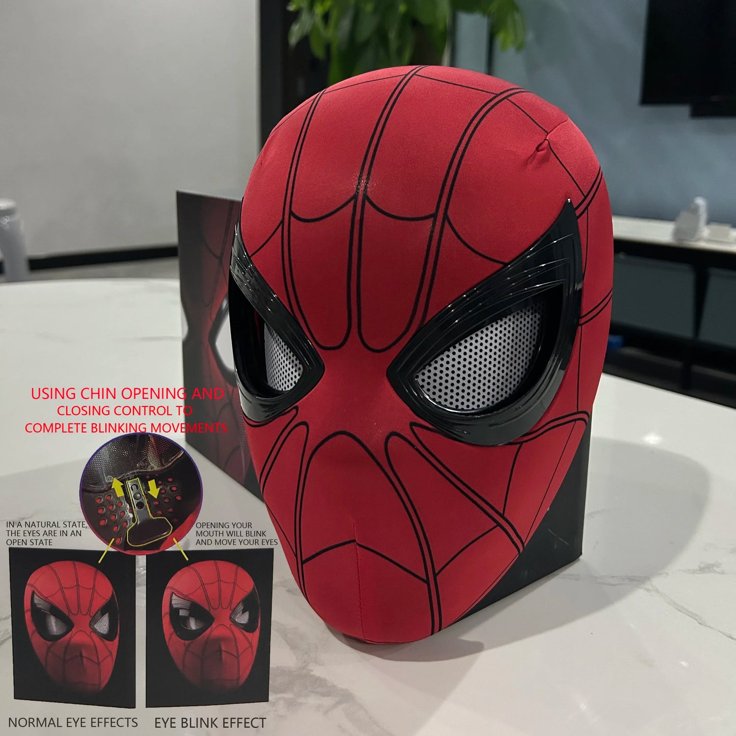 Spider Man Mobile Eye Electronic Spider Man Desktop Decoration Sculpture 1:1 Remote Control Adult and Children'S Gift