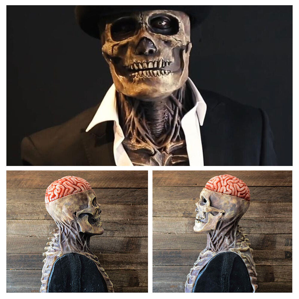 New Skeleton Halloween Scary Mask Skull Full Head Cosplay Costume Horror Prop US