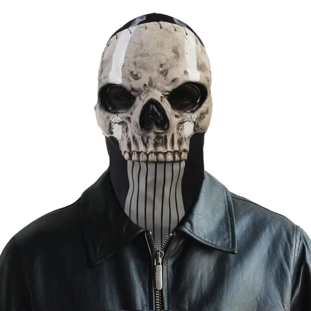 Ghost Skull Face Mask Halloween Perform Party Masquerade Prop Helmet Call of Duty Tactical Skull Cosplay Decorate Latex Headgear