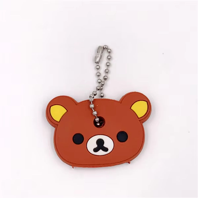 1Pcs Animal Cartoon Key Cover Cap Silicone Key Accessories PVC Soft Dog Cat Key Holder Key Chain for Girl Women Trinket Gift