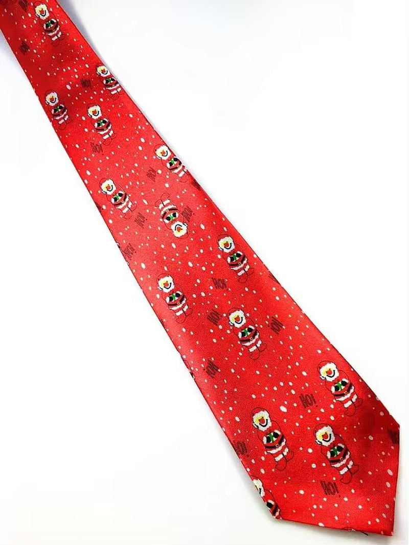 New Christmas Tie 9.5Cm Style Men'S Fashion Neckties Helloween Festival Tie Soft Designer Character Necktie Tie for Boy