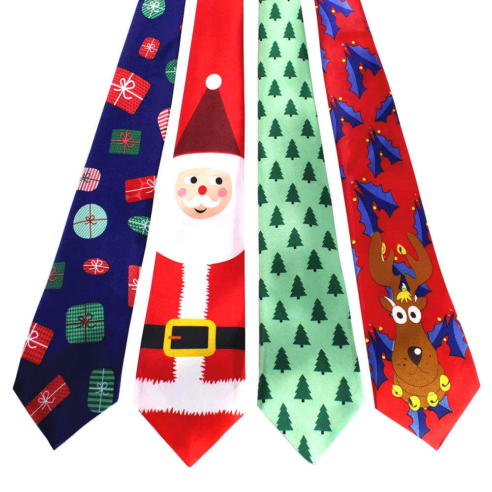 New Christmas Tie 9.5Cm Style Men'S Fashion Neckties Helloween Festival Tie Soft Designer Character Necktie Tie for Boy