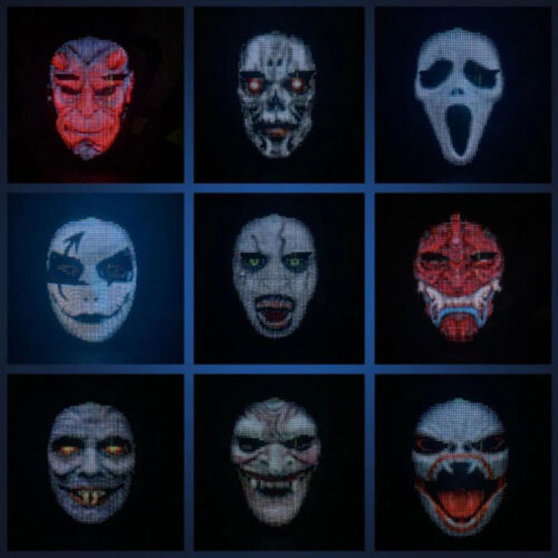 Face Transforming LED Mask with App Controlled - Programmable LED Halloween Mask